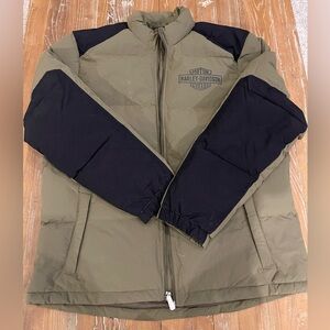 Harley Davidson Up North Puffer Grape Leaf Olive Jacket